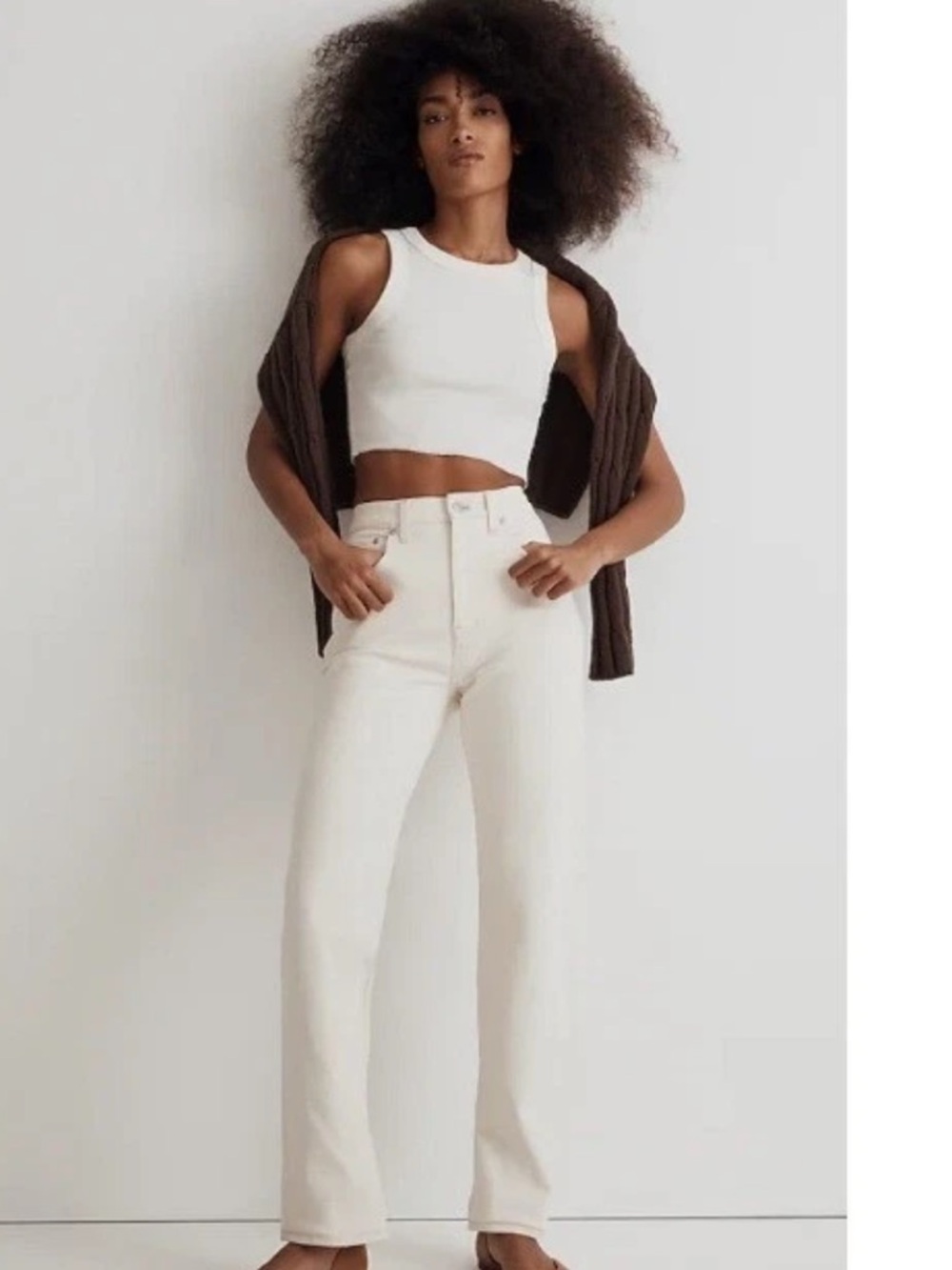 NWOT MADEWELL The '90s Straight Jean In Off White Size 23